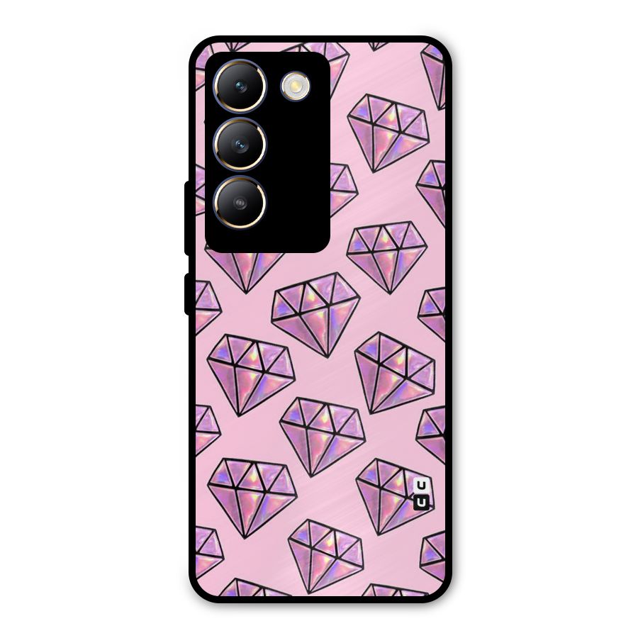 Purple Diamond Designs Metal Back Case for Vivo T3 5G