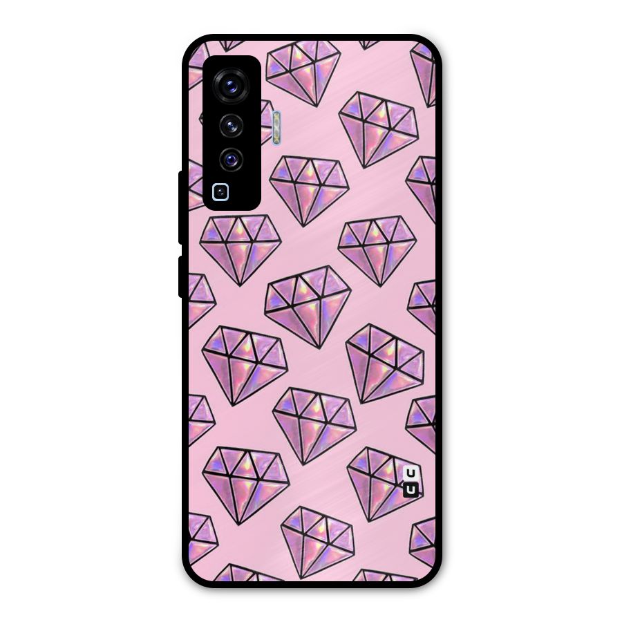 Purple Diamond Designs Metal Back Case for Vivo X50
