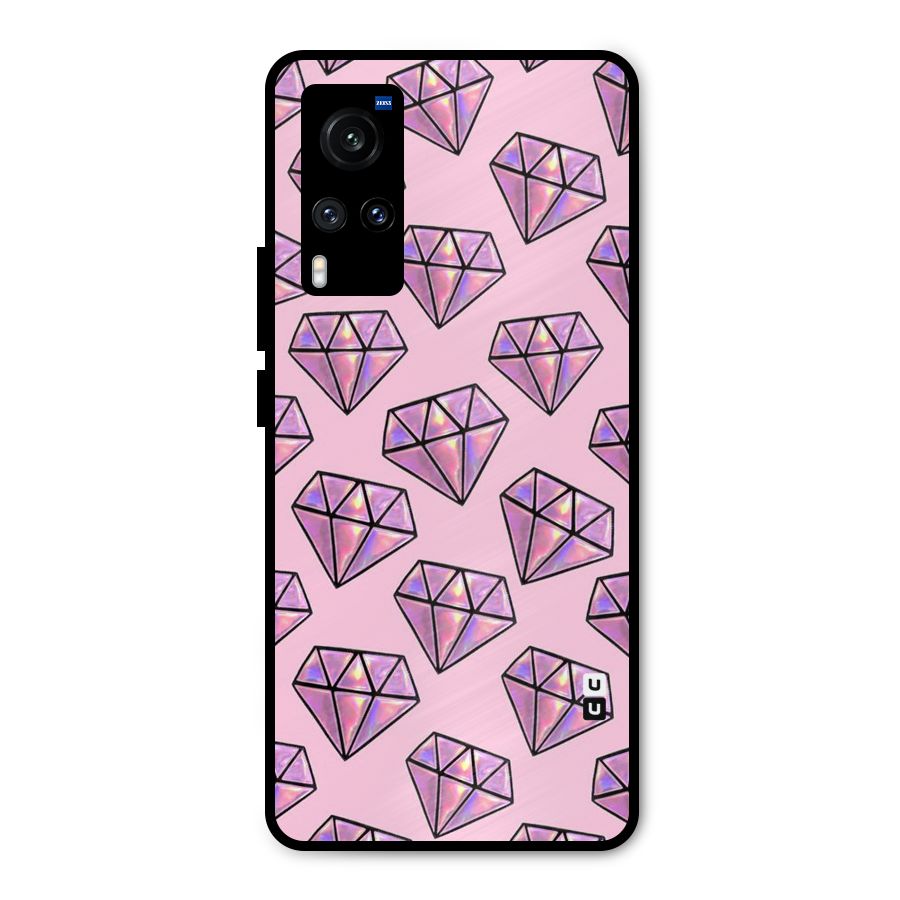 Purple Diamond Designs Metal Back Case for Vivo X60