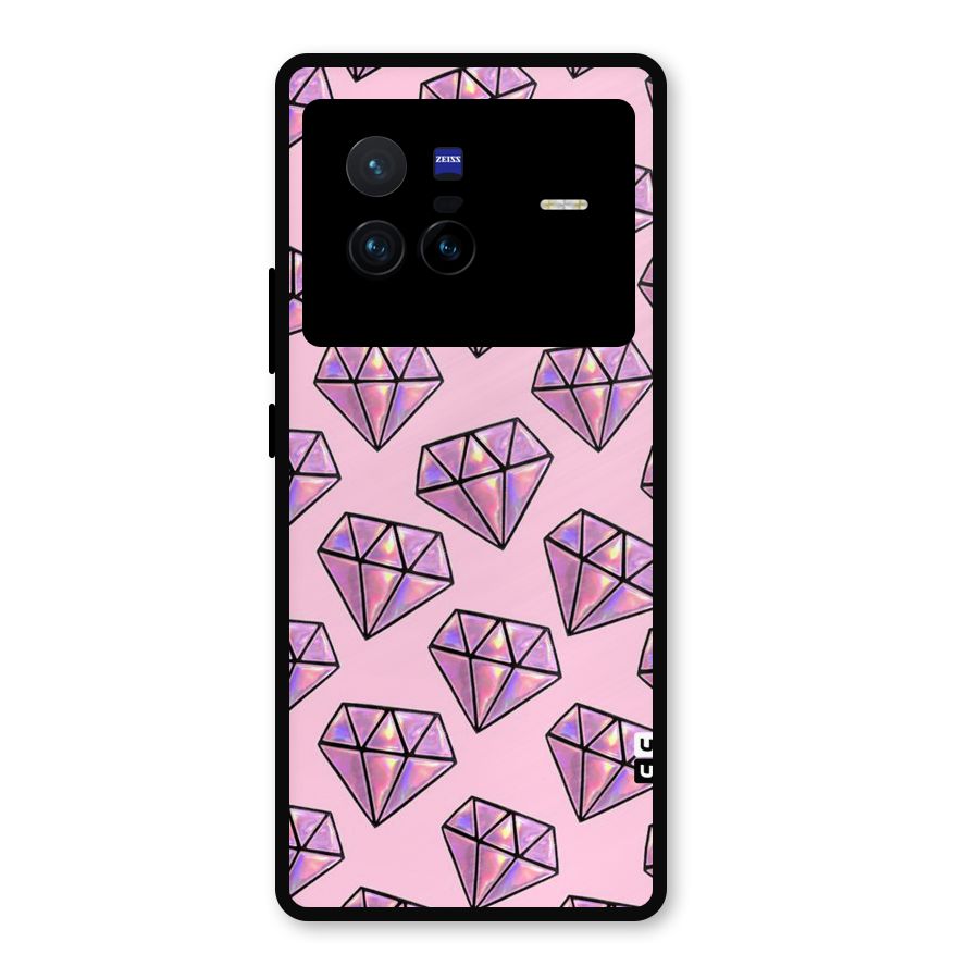 Purple Diamond Designs Metal Back Case for Vivo X80