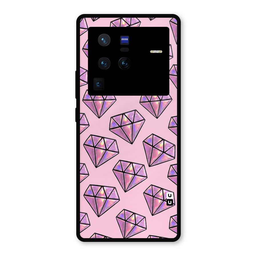 Purple Diamond Designs Metal Back Case for Vivo X80 Pro