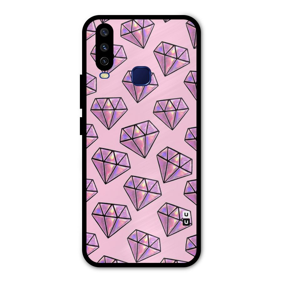 Purple Diamond Designs Metal Back Case for Vivo Y15