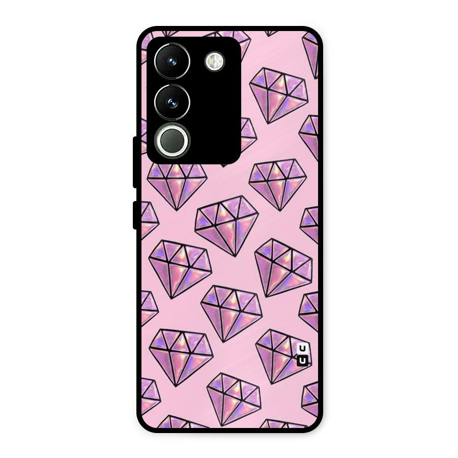 Purple Diamond Designs Metal Back Case for Vivo Y200