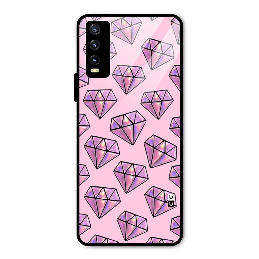 Purple Diamond Designs Metal Back Case for Vivo Y20g