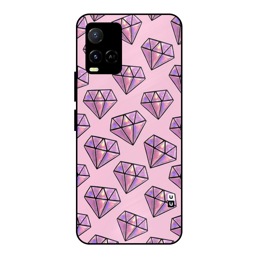 Purple Diamond Designs Metal Back Case for Vivo Y21
