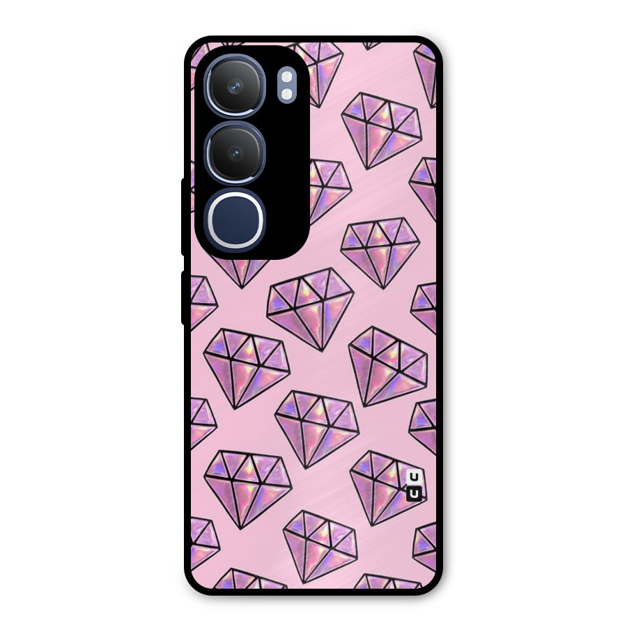 Purple Diamond Designs Metal Back Case for Vivo Y29