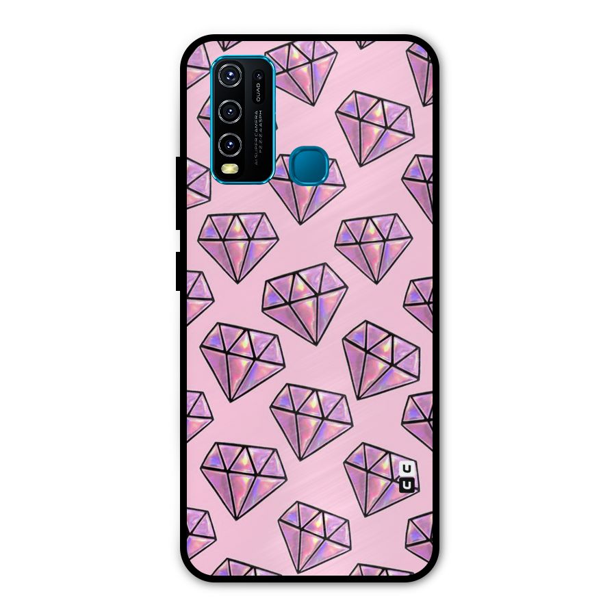 Purple Diamond Designs Metal Back Case for Vivo Y50