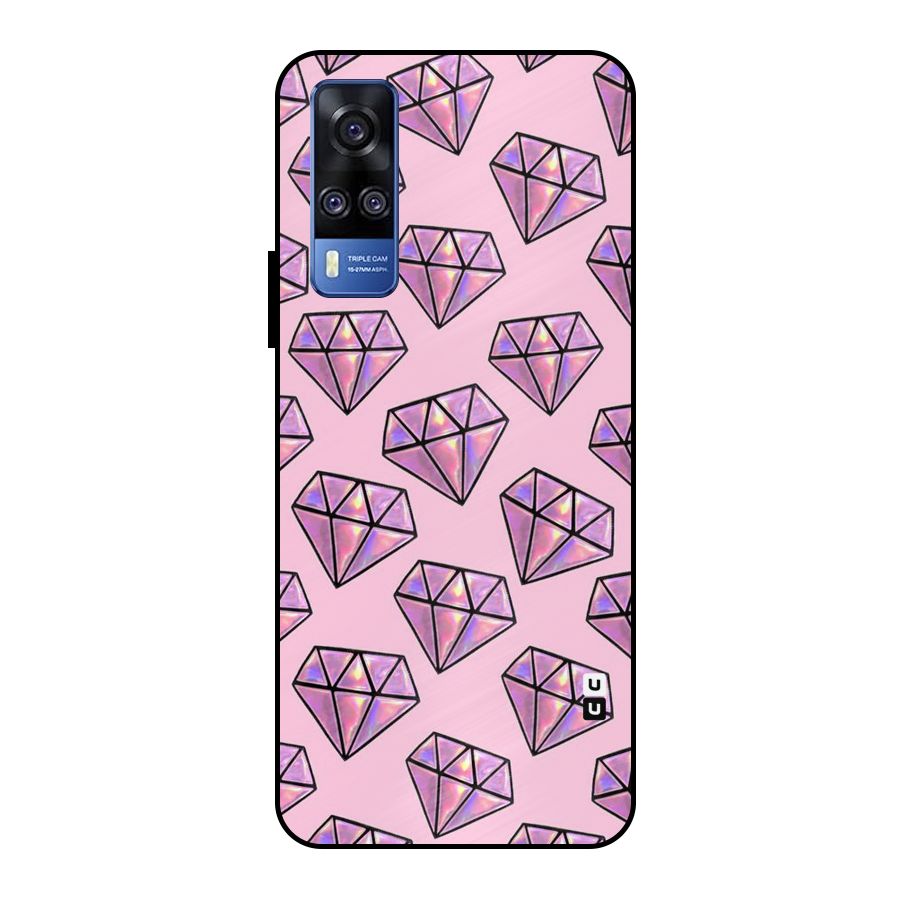 Purple Diamond Designs Metal Back Case for Vivo Y51