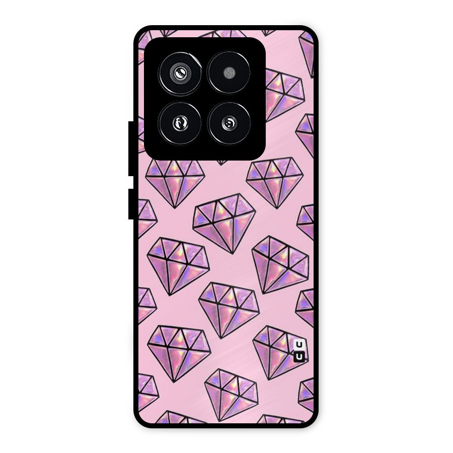 Purple Diamond Designs Metal Back Case for Xiaomi 14 Pro
