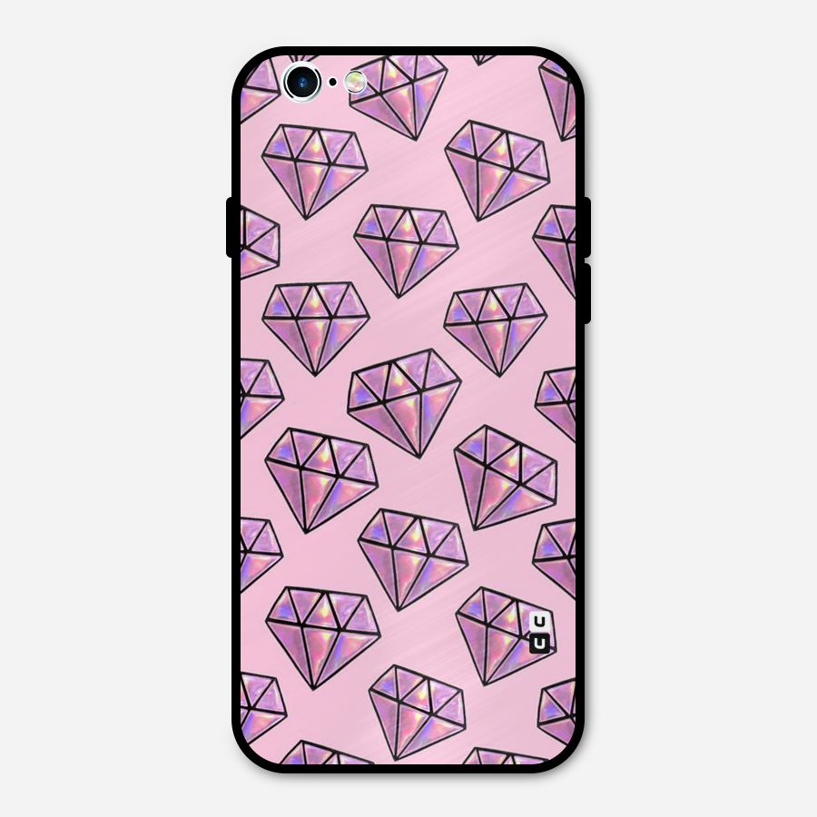 Purple Diamond Designs Metal Back Case for iPhone 6 6s