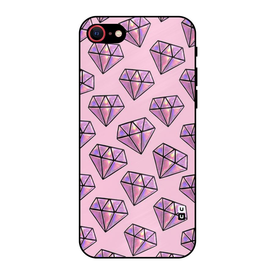 Purple Diamond Designs Metal Back Case for iPhone 7