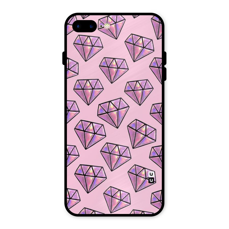 Purple Diamond Designs Metal Back Case for iPhone 7 Plus
