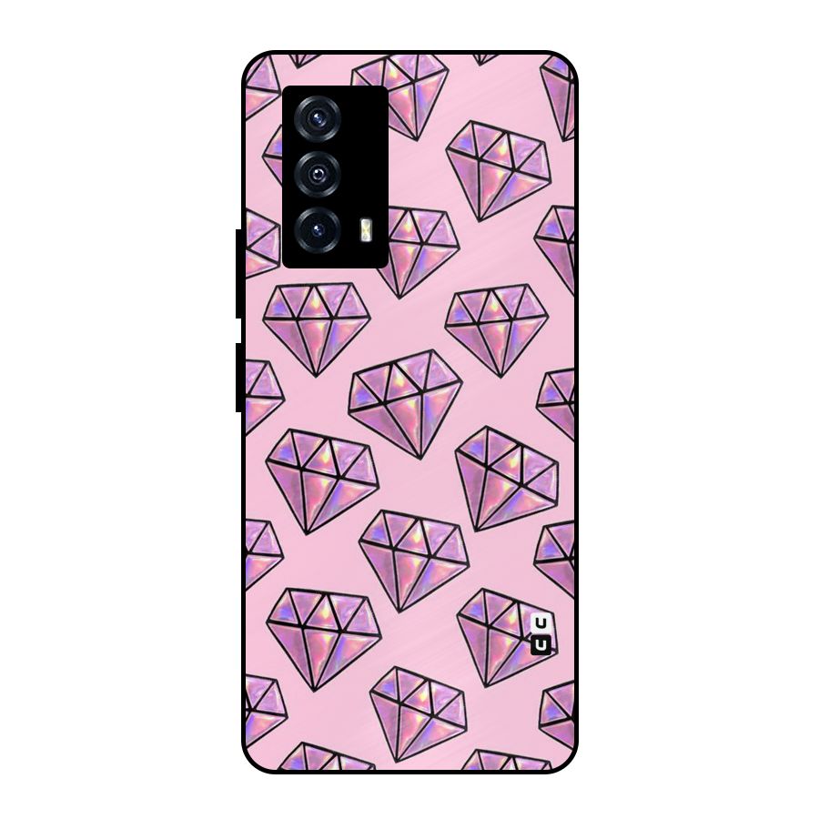 Purple Diamond Designs Metal Back Case for iQOO Z5
