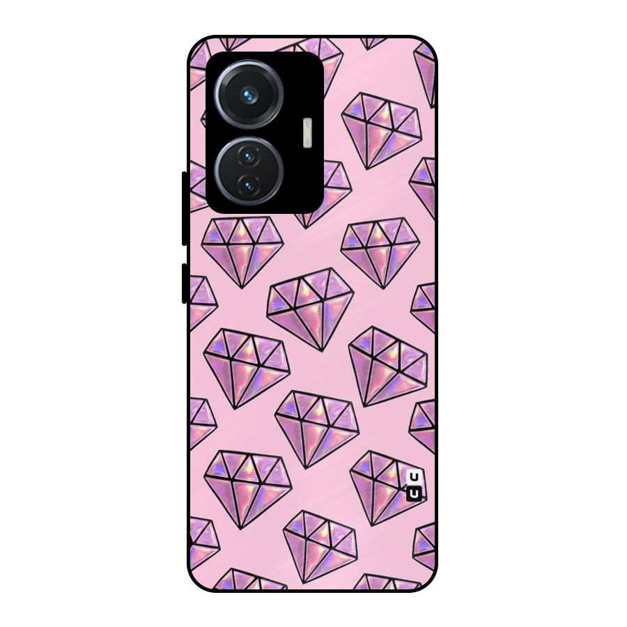 Purple Diamond Designs Metal Back Case for iQOO Z6 44W