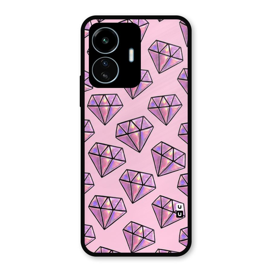 Purple Diamond Designs Metal Back Case for vivo iQOO Z6 Lite 5G