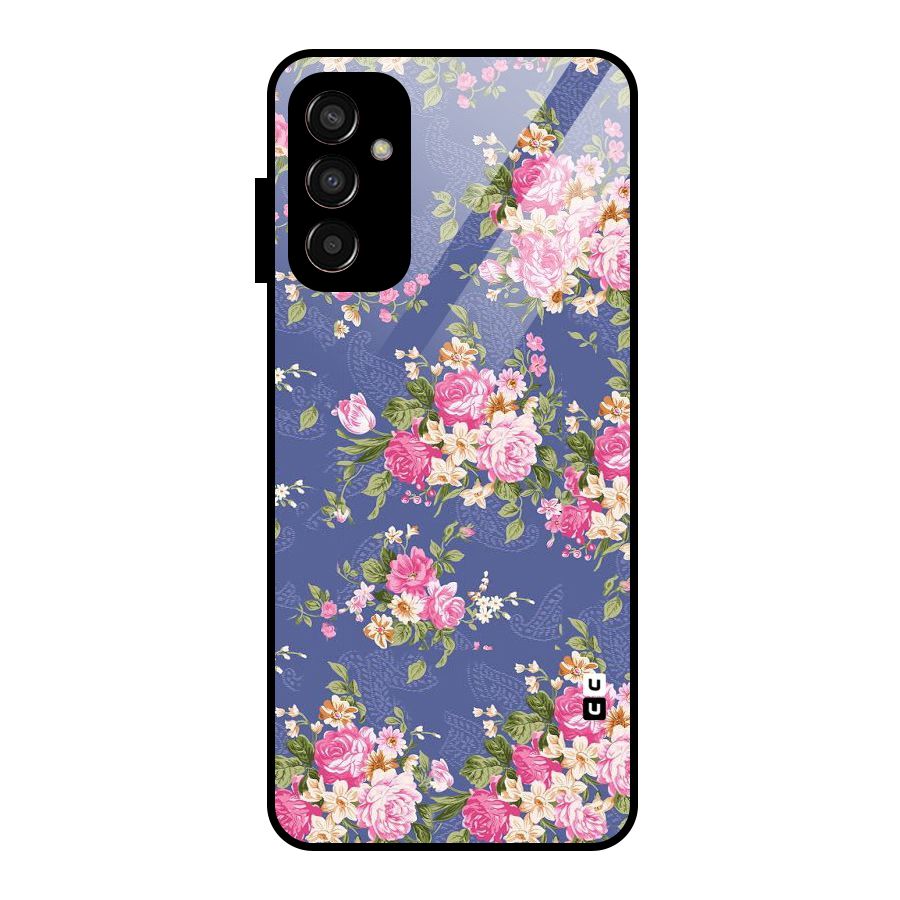 Purple Pink Floral Glass Back Case for Galaxy F13