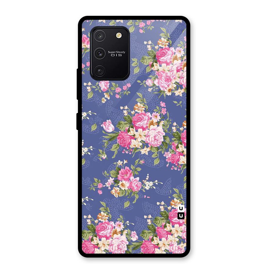 Purple Pink Floral Glass Back Case for Galaxy S10 Lite