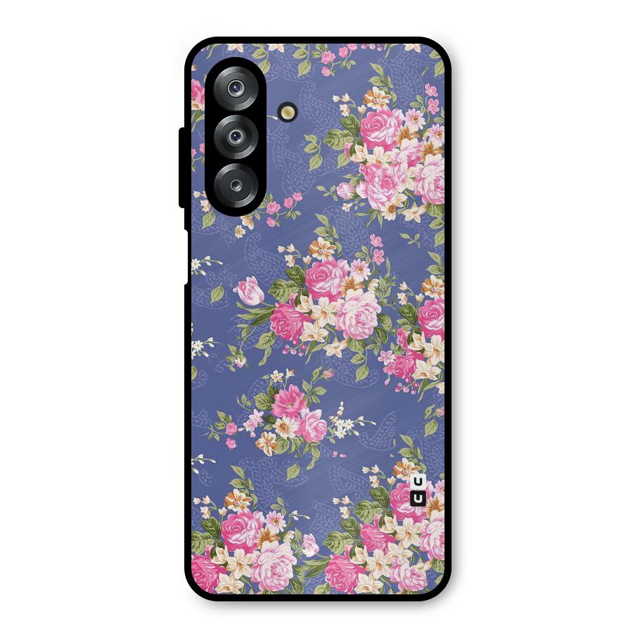 Purple Pink Floral Metal Back Case for Galaxy A26