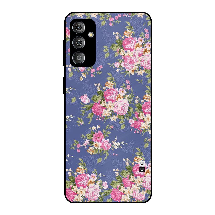 Purple Pink Floral Metal Back Case for Galaxy F23