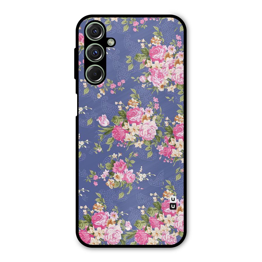 Purple Pink Floral Metal Back Case for Galaxy M34