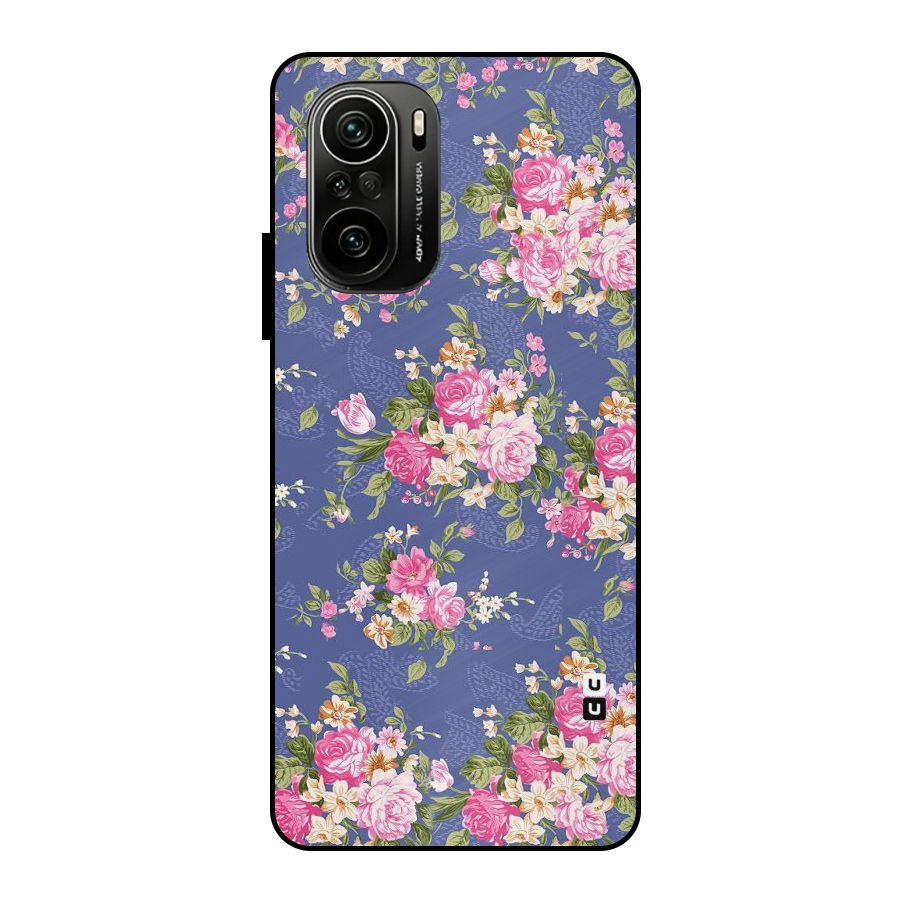 Purple Pink Floral Metal Back Case for Mi 11x
