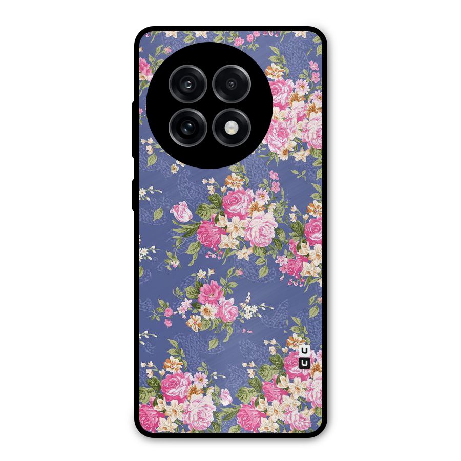 Purple Pink Floral Metal Back Case for OnePlus 13R
