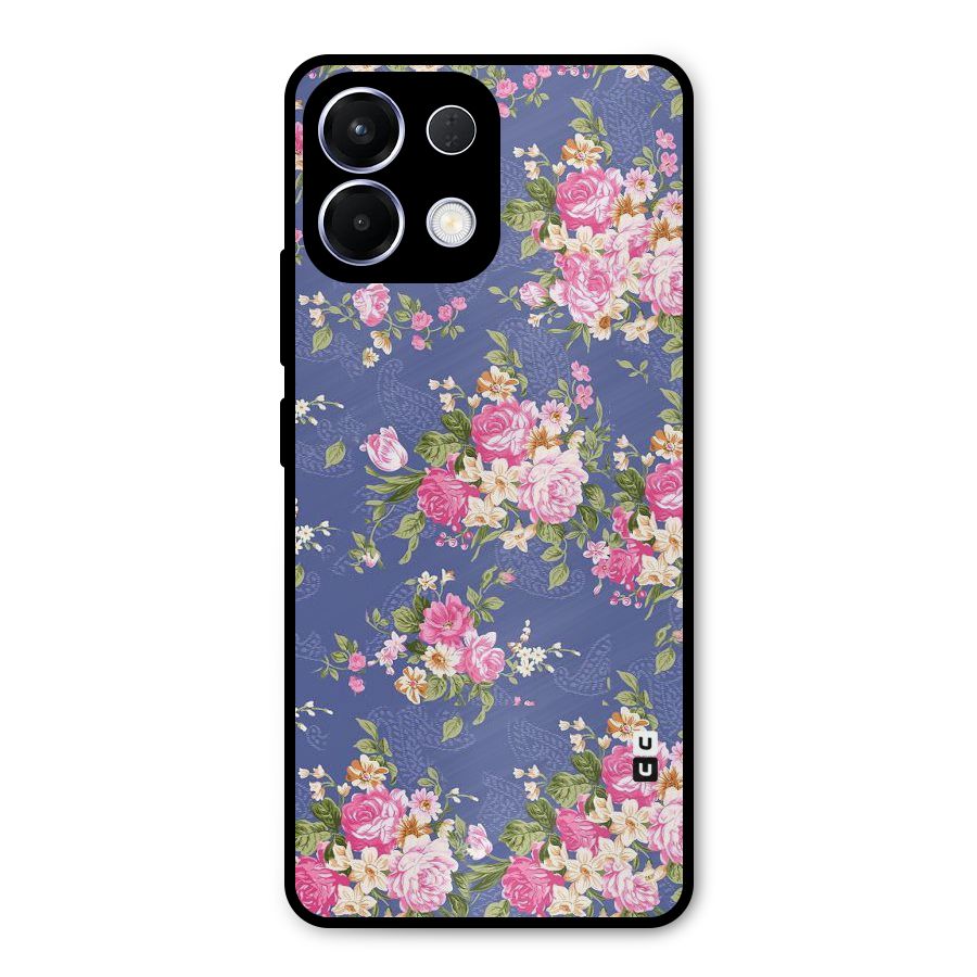Purple Pink Floral Metal Back Case for Oppo K13