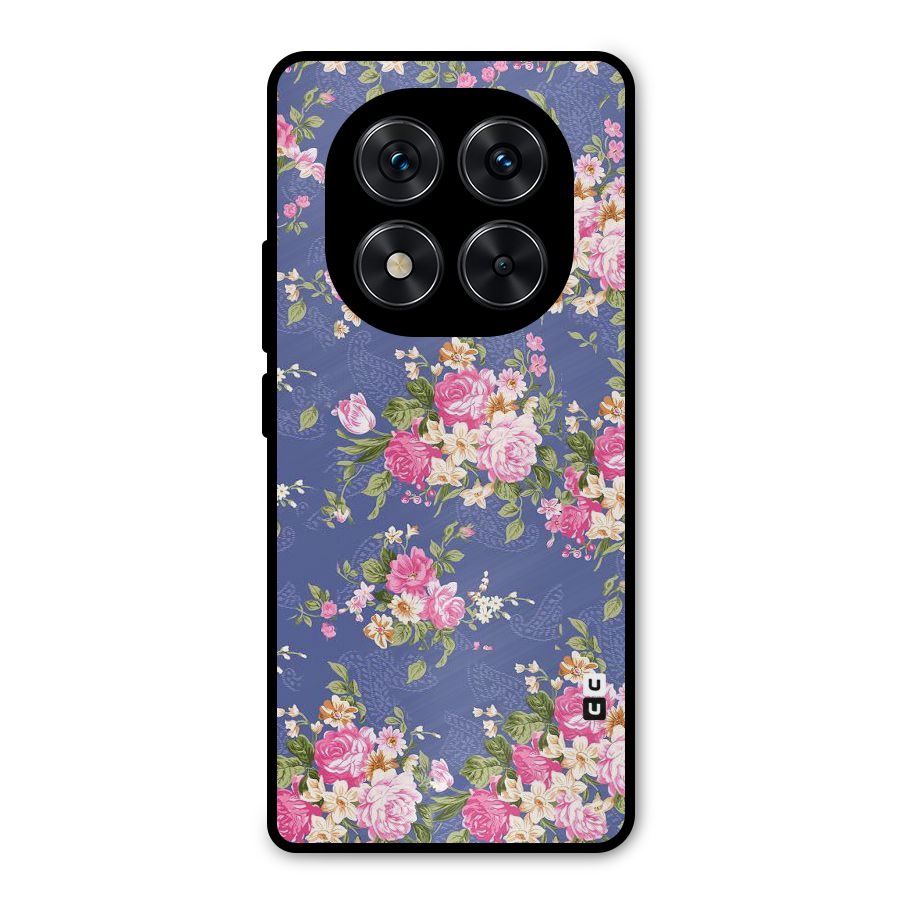 Purple Pink Floral Metal Back Case for Redmi Note 14 Pro 5G