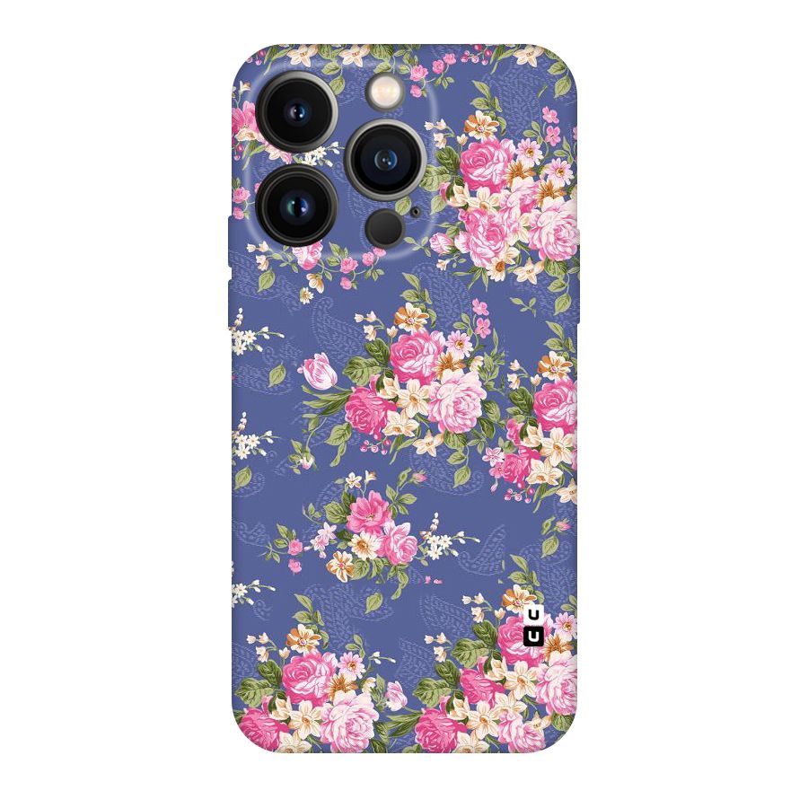 Purple Pink Floral Original Polycarbonate Back Case for iPhone 14 Pro