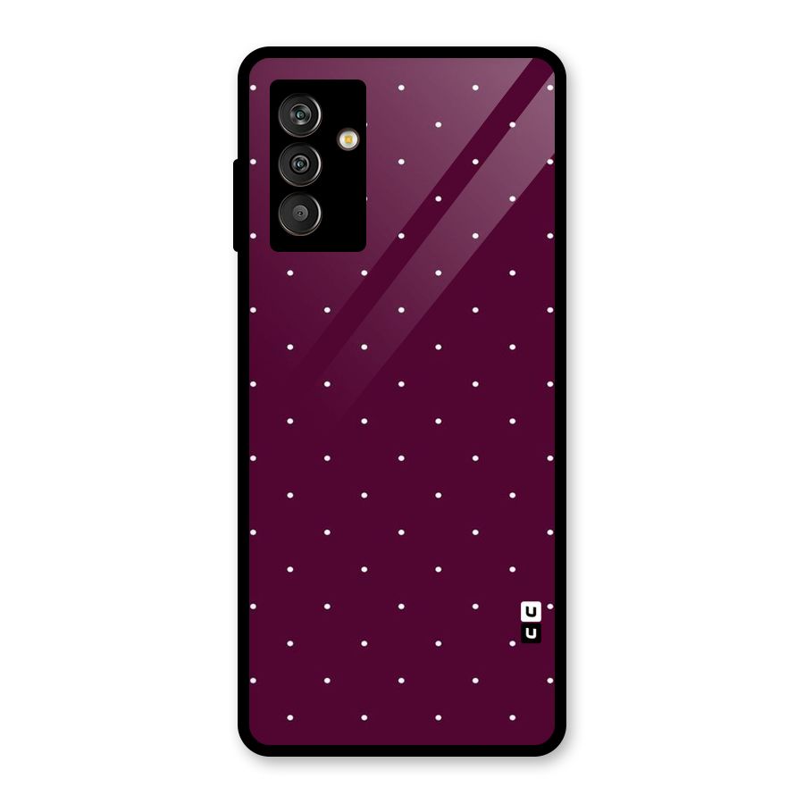 Purple Polka Glass Back Case for Galaxy M13