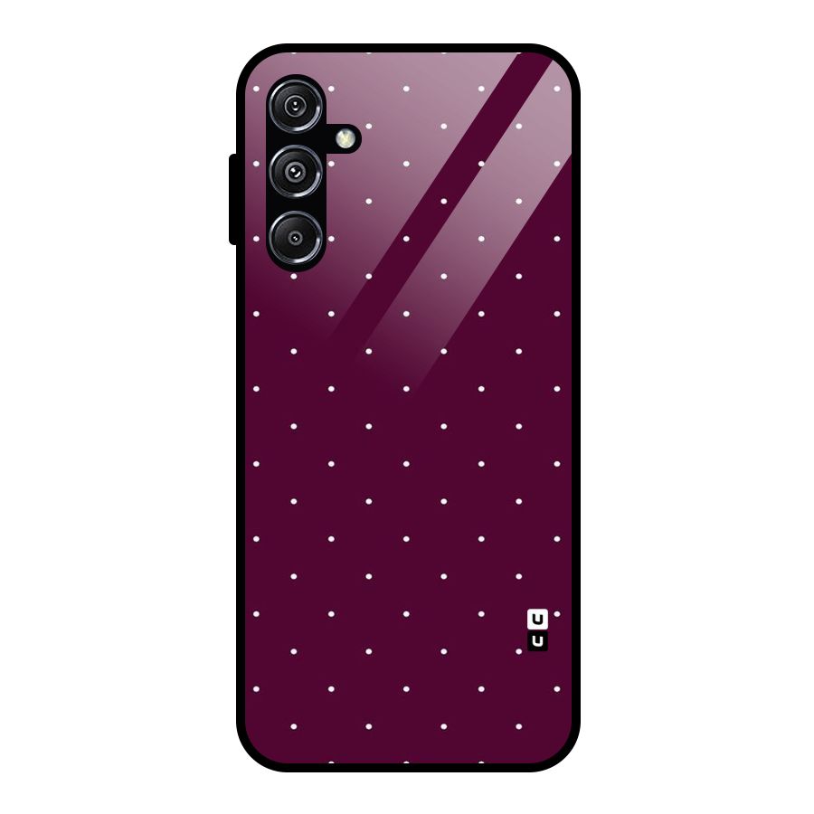 Purple Polka Glass Back Case for Galaxy M34 5G