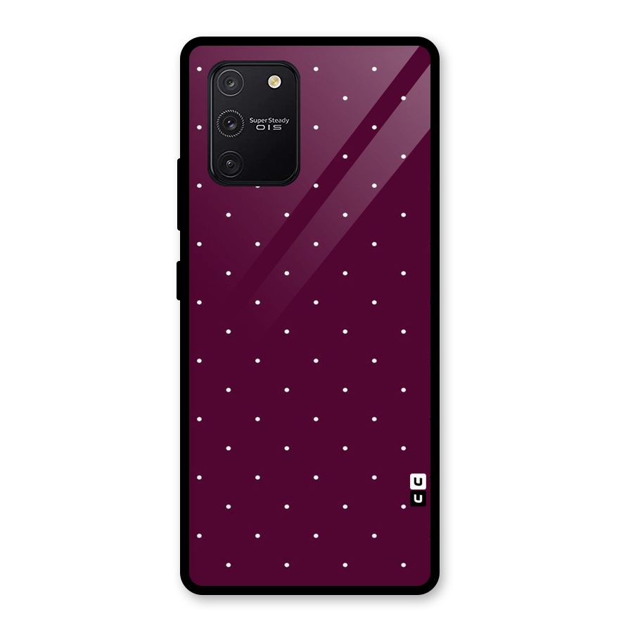 Purple Polka Glass Back Case for Galaxy S10 Lite