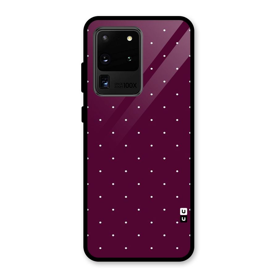 Purple Polka Glass Back Case for Galaxy S20 Ultra