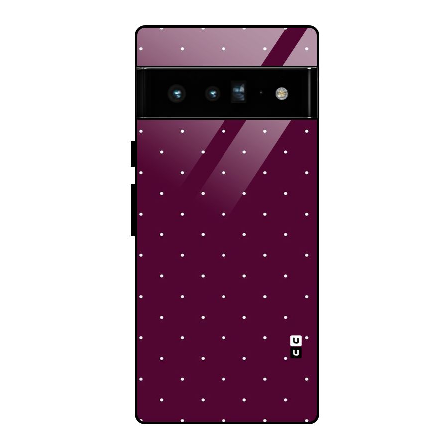 Purple Polka Glass Back Case for Google Pixel 6 Pro