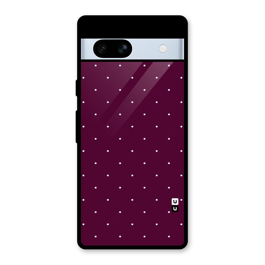 Purple Polka Glass Back Case for Google Pixel 7a