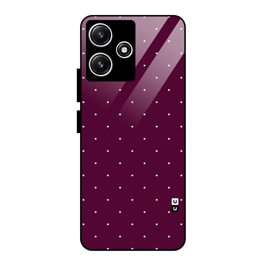 Purple Polka Glass Back Case for Redmi 12 5G