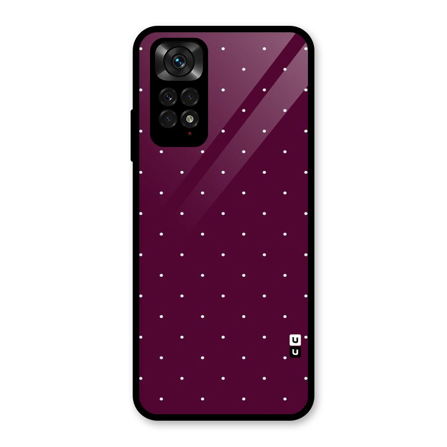 Purple Polka Glass Back Case for Redmi Note 11S