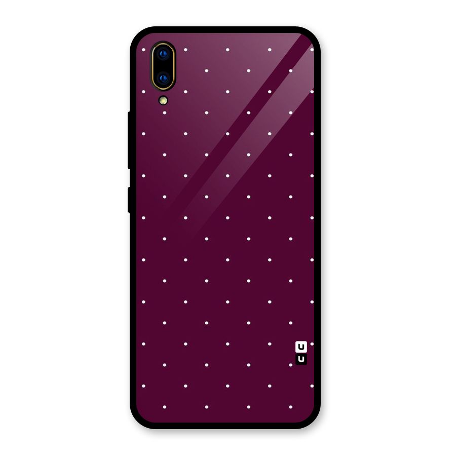 Purple Polka Glass Back Case for Vivo V11 Pro