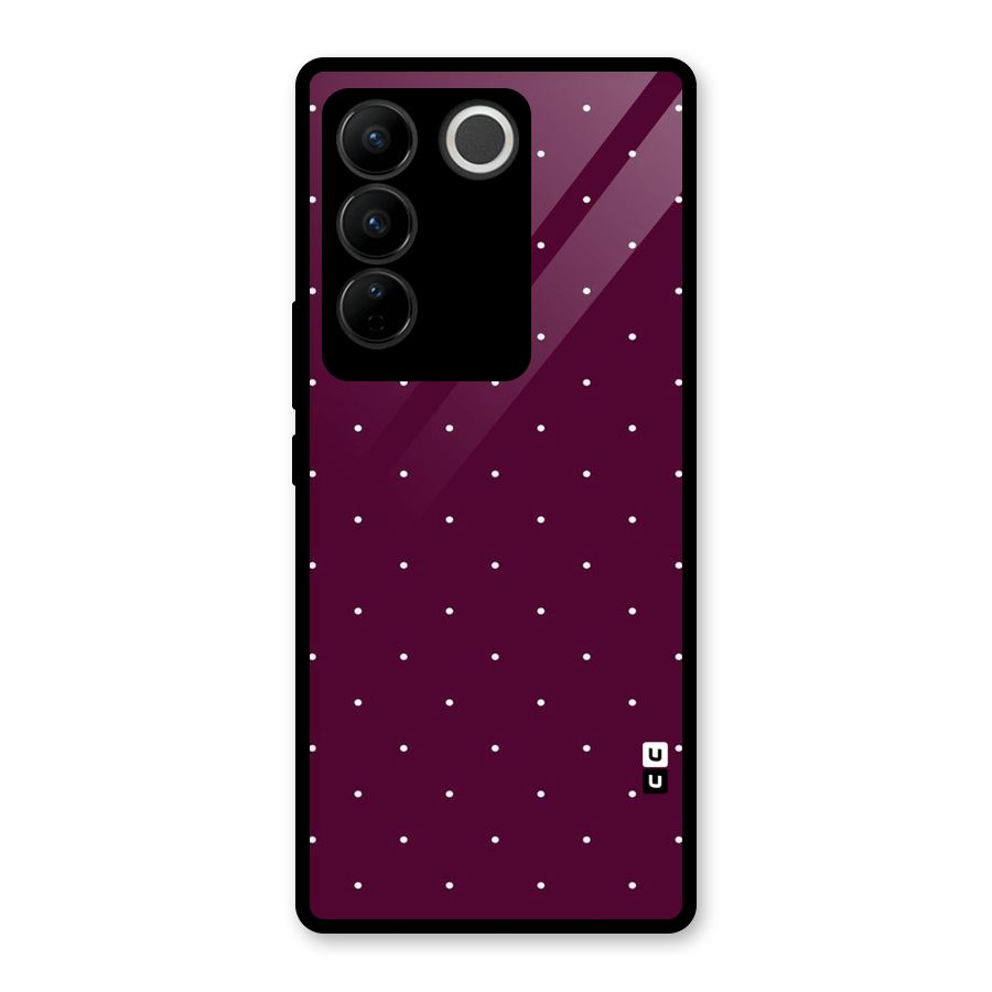 Purple Polka Glass Back Case for Vivo V27