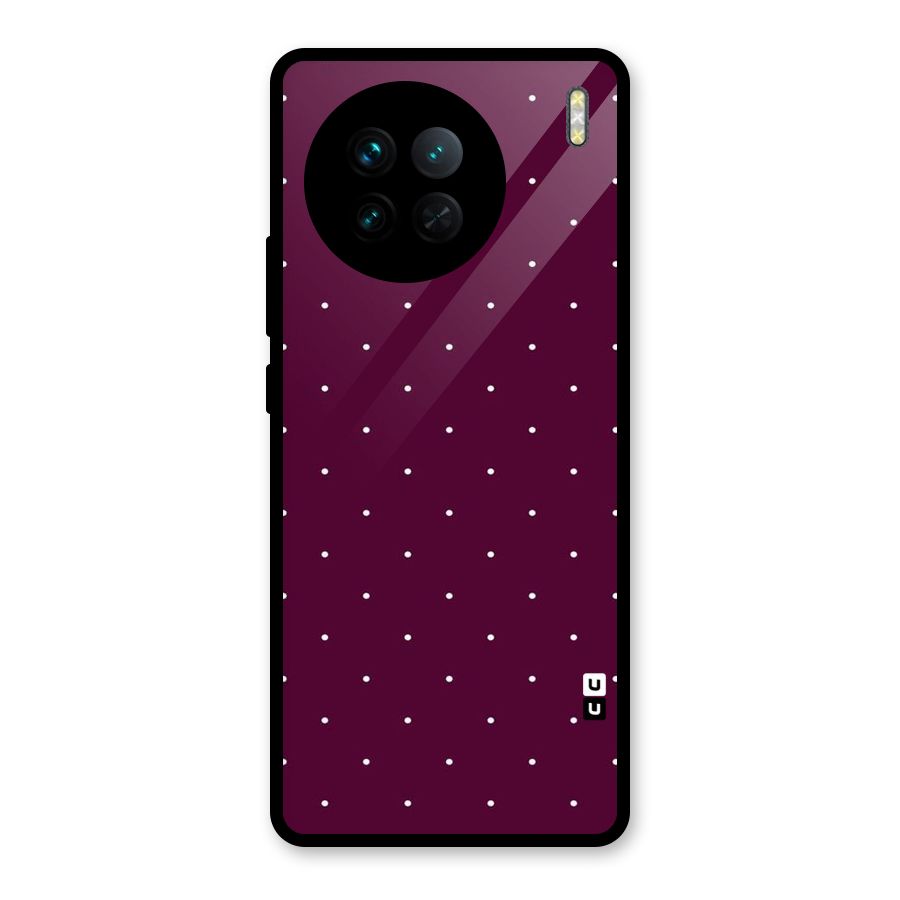 Purple Polka Glass Back Case for Vivo X90