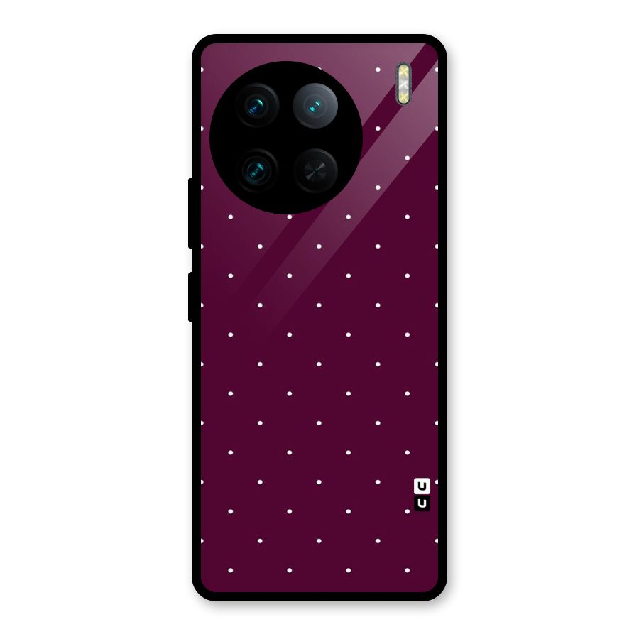 Purple Polka Glass Back Case for Vivo X90 Pro