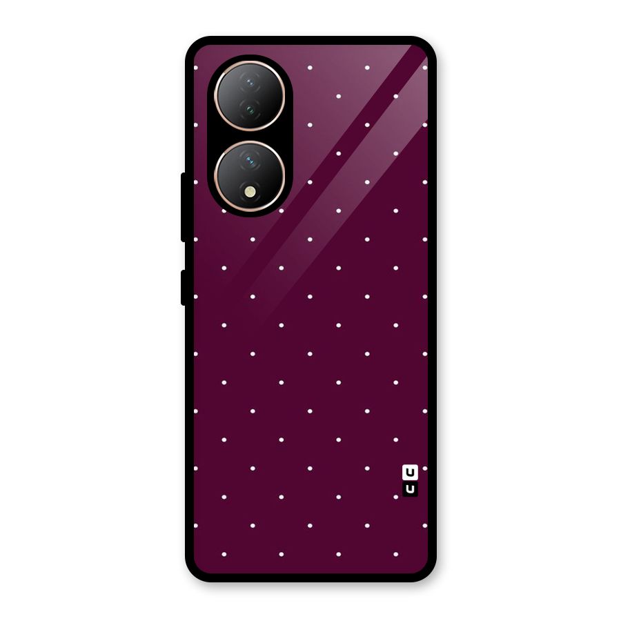 Purple Polka Glass Back Case for Vivo Y100A