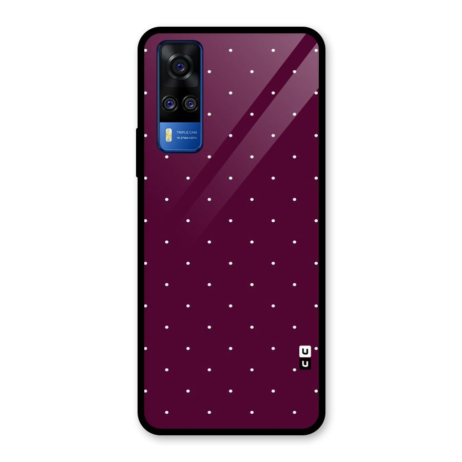 Purple Polka Glass Back Case for Vivo Y31
