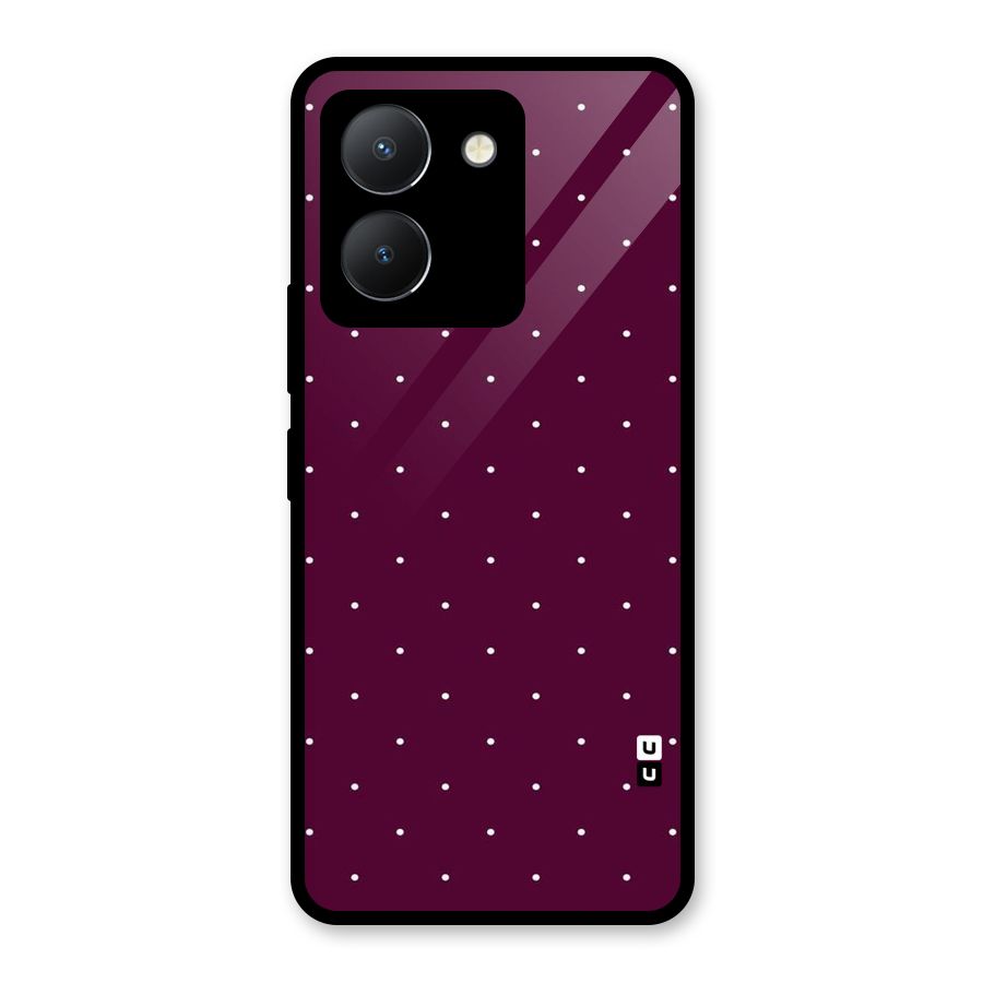 Purple Polka Glass Back Case for Vivo Y36