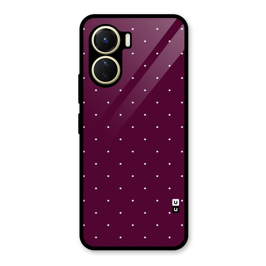 Purple Polka Glass Back Case for Vivo Y56