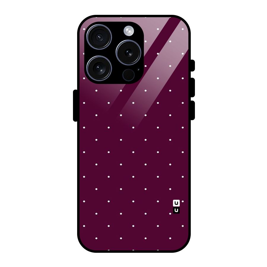 Purple Polka Glass Back Case for iPhone 15 Pro