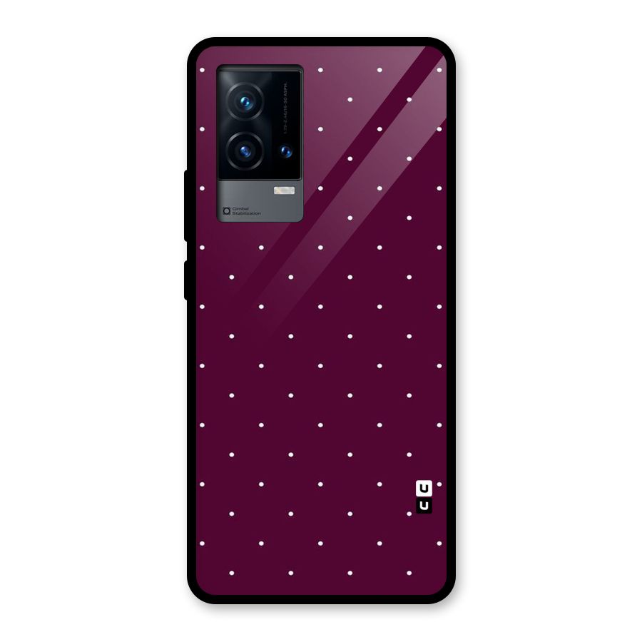 Purple Polka Glass Back Case for iQOO 9 5G