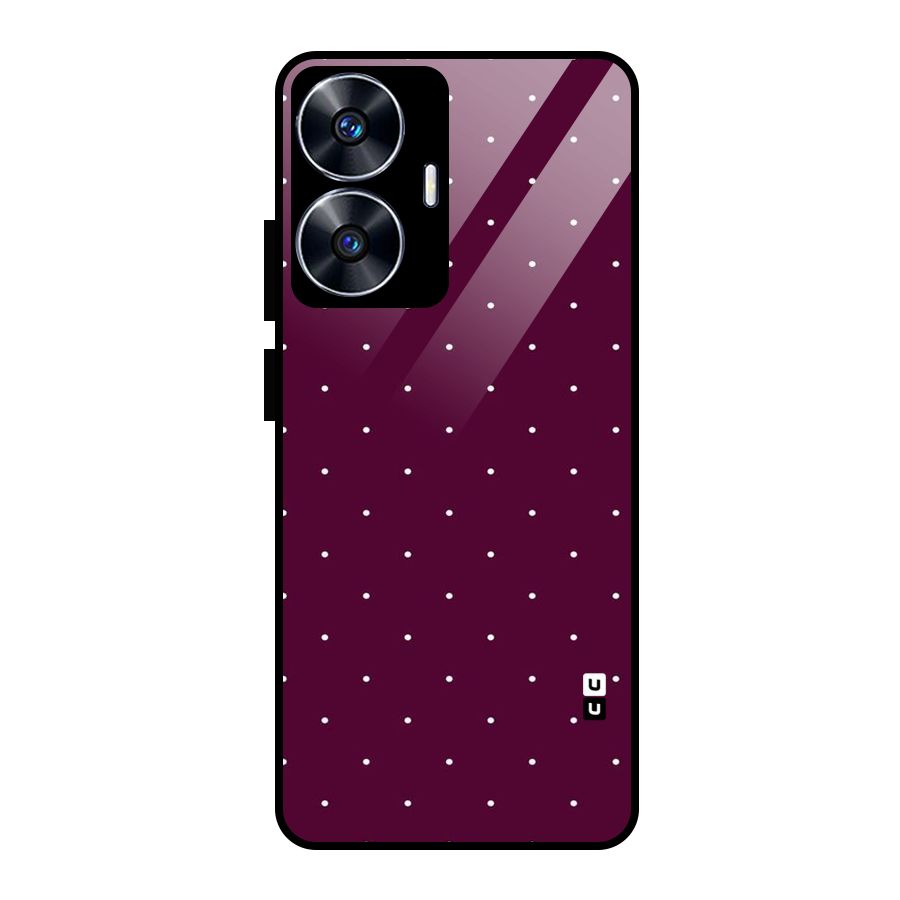 Purple Polka Glass Back Case for realme C55