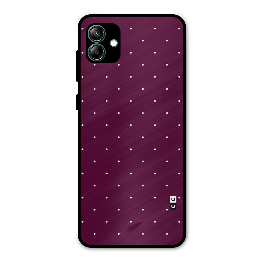 Purple Polka Metal Back Case for Galaxy A04