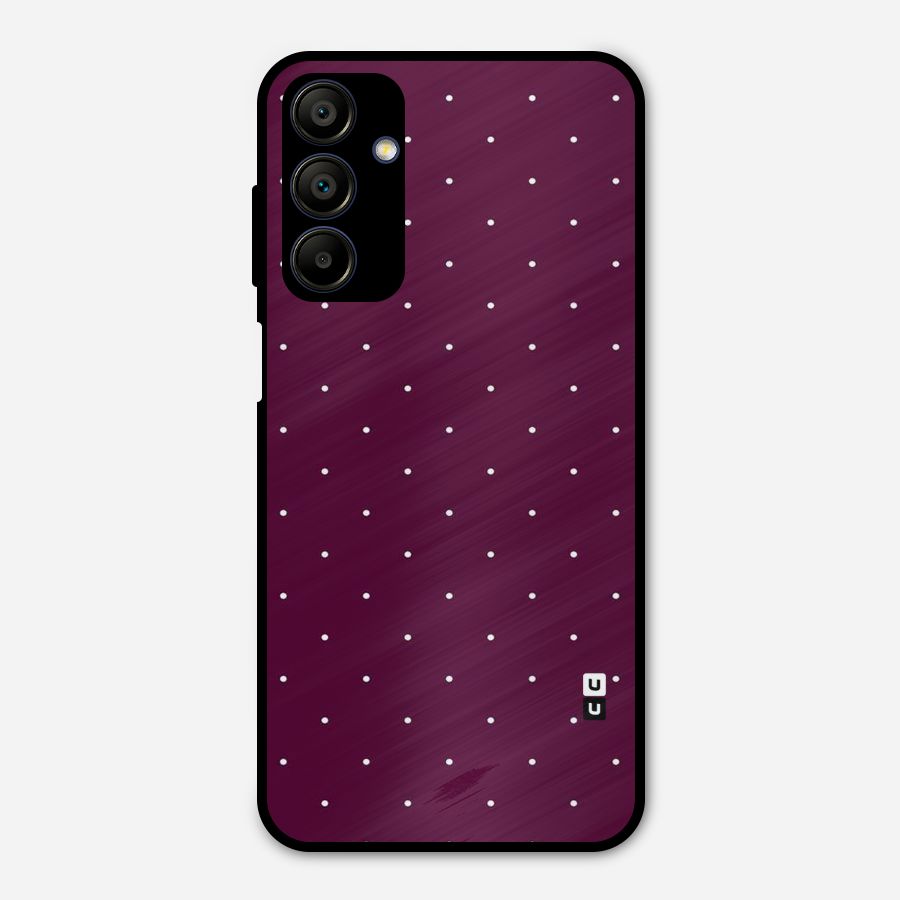 Purple Polka Metal Back Case for Galaxy A15 5G